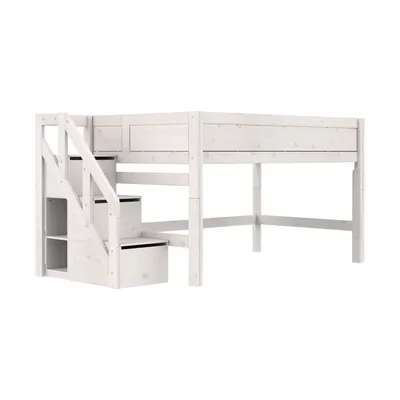 Life Time Deluxe Halbhochbett - 120 cm - Mit Treppenschrank