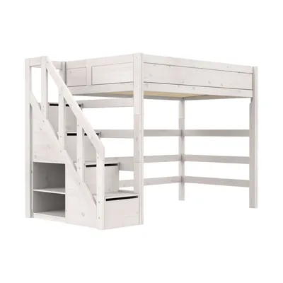 Life Time Hochbett Deluxe - 177 cm - 120 cm - Mit Treppenschrank