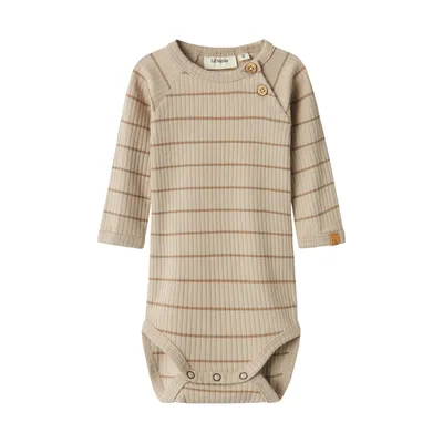 Lil' Atelier Gestreifter Babybody - Pure Cashmere