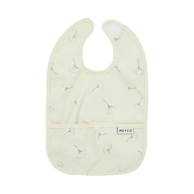Meyco Baby Gingko Lätzchen mit Auffangschale - 2er-Pack - Soft Sand