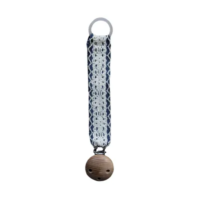 Ootje Kadootje Vintage Schnullerkette mit Spitze - Jeans