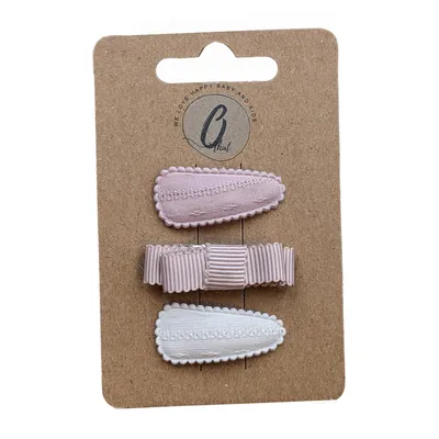 Ootje kadootje Spring Haarclip - Dusty Roze / Strik / Ivoor – 3 stuks 