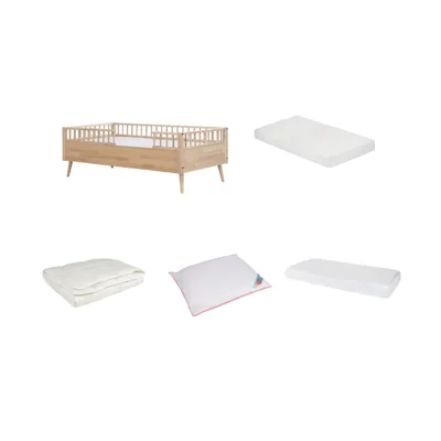 Europe Baby Sterre Kleinkinderbett Paketangebot - 70 x 150 cm - Natur