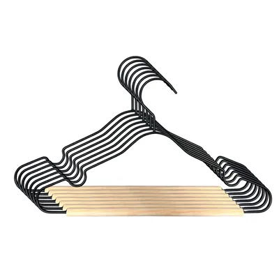 Puck Kledinghanger Metaal/Hout - Set van 6