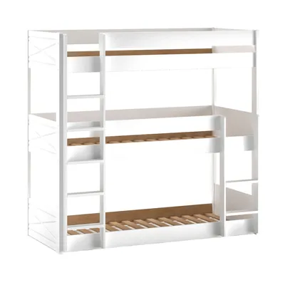Scott Triple Etagenbett - Weiß - 90 x 200 cm