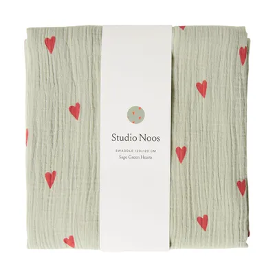 Studio Noos Swaddle - Hearts - 120x120 cm