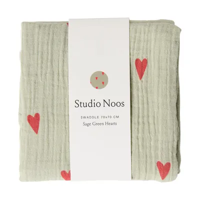 Studio Noos Swaddle - Hearts - 70x70 cm