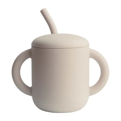 Mushie Trinklernbecher mit Strohhalm