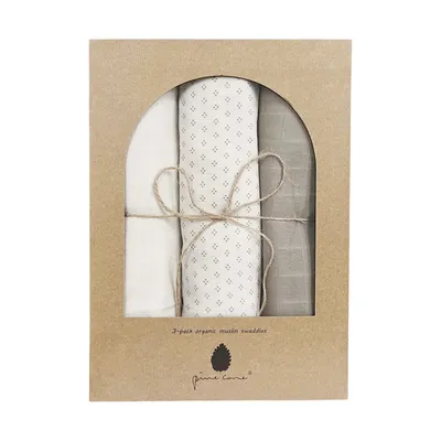 Pine Cone Geschenkbox Mulltücher – 3-teilig – 120 x 120 cm