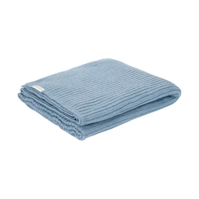 Little Dutch Wiegen-Decke Gestrickt Pure - Denim Blue - 70 x 100 cm