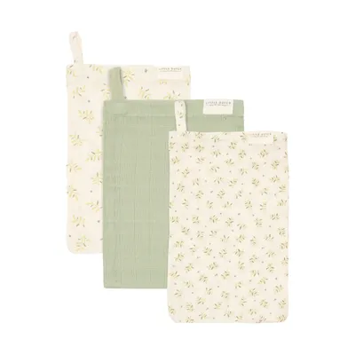 Little Dutch Washandjes - Hydrofiel - (Set van 3) - Blueberry Leaves & Sage