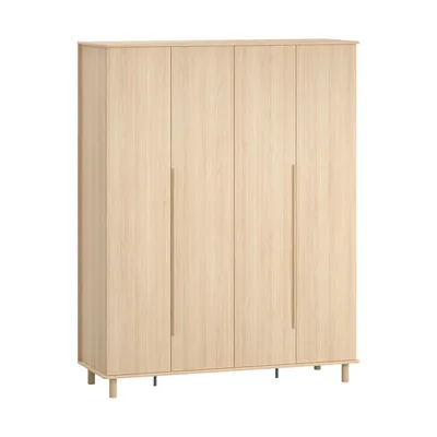 VOX OMM Kledingkast 4-Deurs - Incl. Hoge Poten - Light Oak