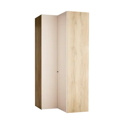 VOX Stor Hoekkast Rechts - 117,5 x 240 cm - Maxi - Sandy Beige / Eiken - Metal Knob Black