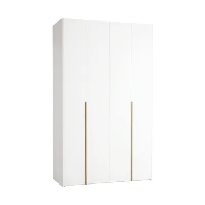 VOX Stor Kleiderschrank – 140 x 240 cm – Comfort – Weiß/Eiche - Long Rounded Oak
