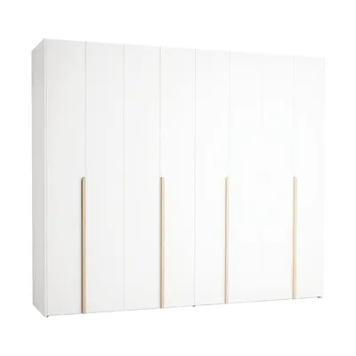 VOX Stor Kledingkast - 280 x 240 cm - Wit / Eiken - Long Rounded Oak