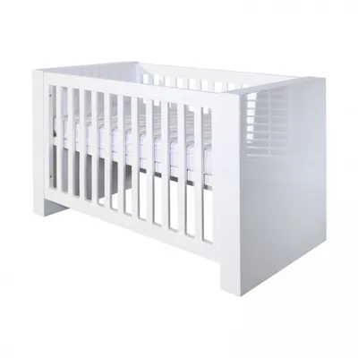 Kidsmill Alaska Babybett Hochglanzweiß 60 x 120 cm