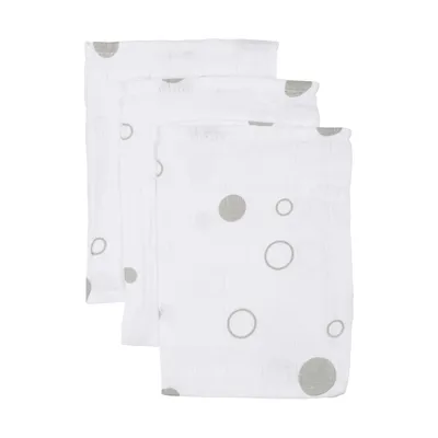 Basicline Bubble Waschlappen Grey 3 st. 7040.20
