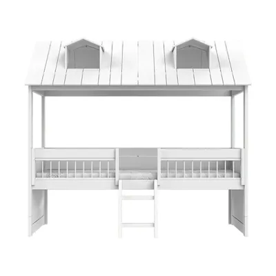 LIFETIME Kidsrooms Kajütenbett - Beachhouse - Mit Treppe & Luxus Lattenrost - Weiß