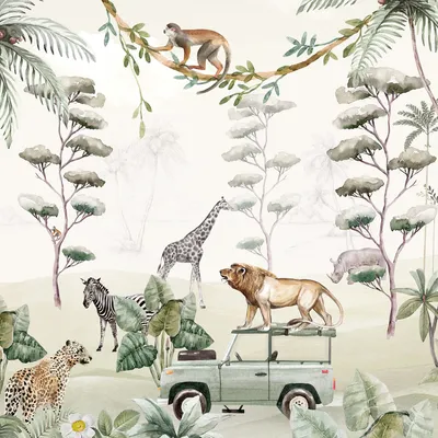 Creativ Lab Vliestapete – Safari-Tour 