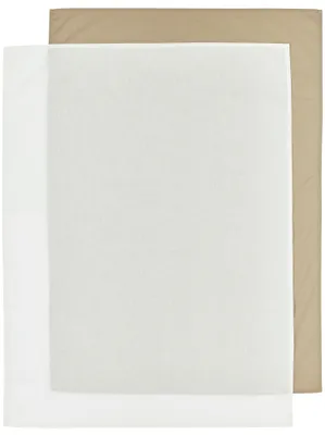 Meyco Bettlaken - 2 Stück - 100 x 135 cm - Uni Off White / Taupe