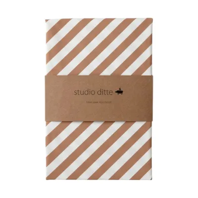 Studio Ditte Spannbettlaken - Streifen - 90 x 200 cm - Karamell
