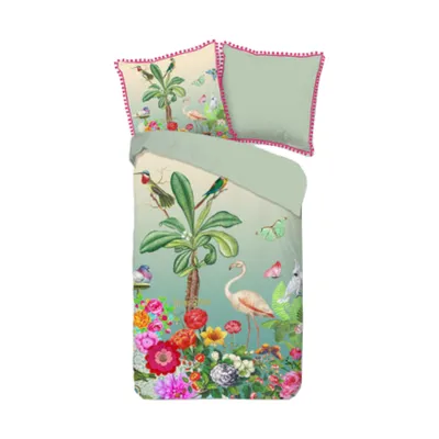 Muller Textiel Dekbedovertrek Botanica Groen 140 x 200 / 220 Cm