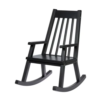 Kidsmill Junior Schaukelstuhl - Schwarz + Steppkissen - Schwarz/Anthrazit