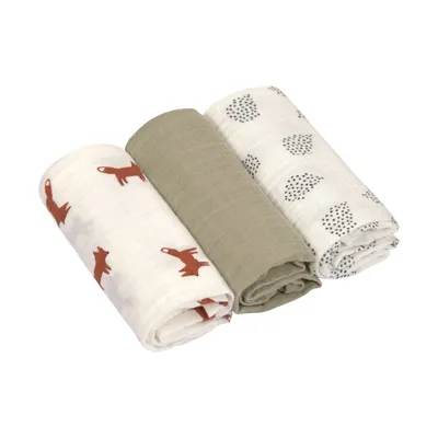Laessig Little Forest Fox Wickeltuch 3 Stück