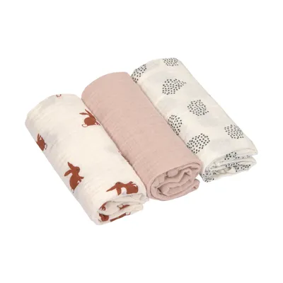 Laessig Little Forest Rabbit Wickeltuch 3 Stück