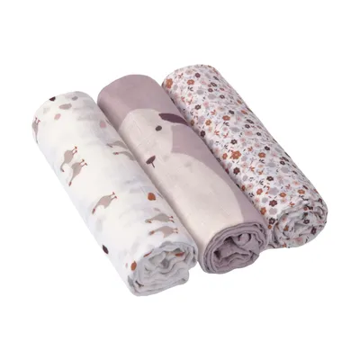 Laessig Tiny Farmer Explorer Flowers Swaddle 3 Stück