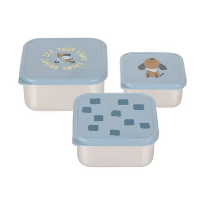 Lässig Pattern Party Snackbox – Edelstahl – 3-teilig