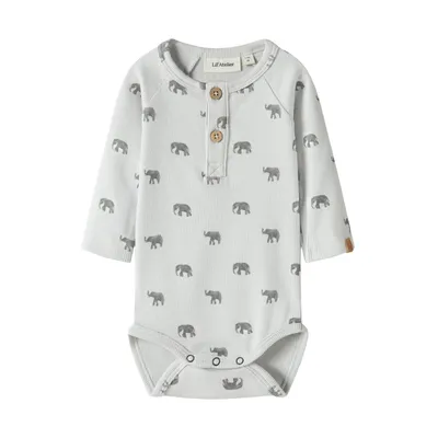 Lil Atelier Babybody - Glacier Gray Elephant