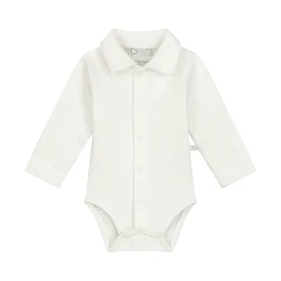 Mats & Merthe Noah Strampler mit Kragen, langen Ärmeln, Off White, 1 Monat