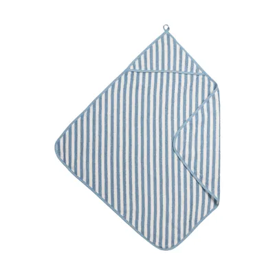 Meyco Baby Fat Stripe Badecape - 75x75 cm - Frottee - Jeans Blue