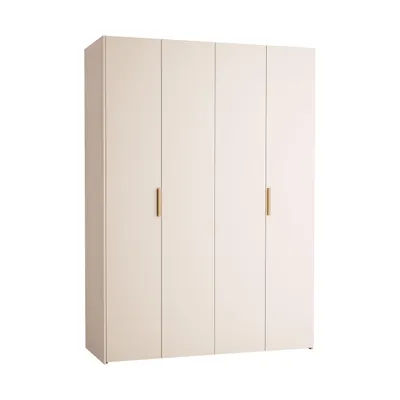 Vox Stor Kleiderschrank 160 x 225 cm – Comfort - Oak/Sand Beige - Metall Rose Gold + Side Cabinet