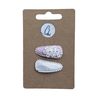 Ootje Kadootje Babyhaarclipjes - 2 Stuks - Pailletten Bloem Roze/Zilver
