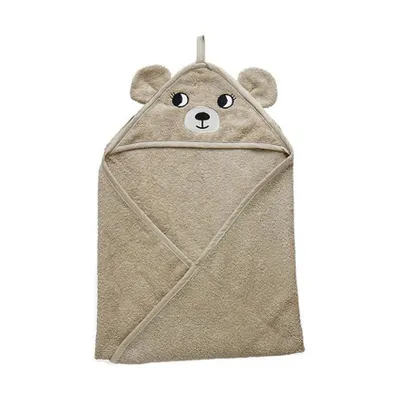 Roommate Badecape - Hooded Towel Bear - Grey