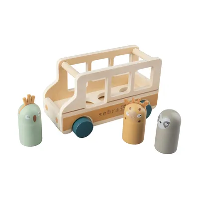 Sebra Holz Bus - Wildlife - Mit 3 Tierfiguren