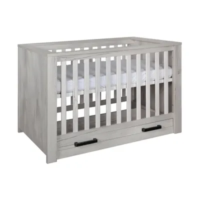 Kidsmill Sem Nautic Grau Babybett mit Schublade 60 x 120 cm