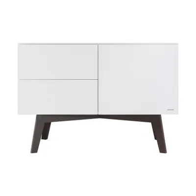 Kidsmill Sixties Kommode Mattweiß / Walnuss