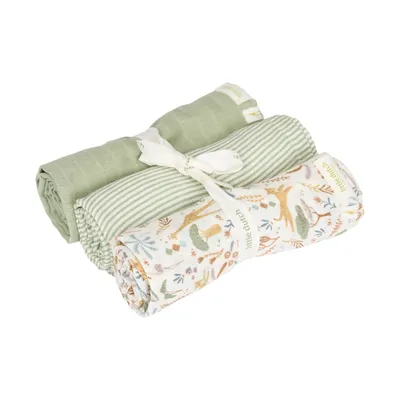 Little Dutch Safari Wonders Omslagdoek Set - 70 x 70 cm - Groen