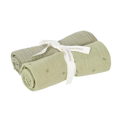 Little Dutch Pure Wickeltücher – 2er-Set – Musselin – 70 x 70 cm