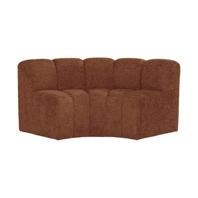 Woood Mojo Sofa – Halbrundes Ecksofa mit Armlehne – Wollig – Rostbraun
