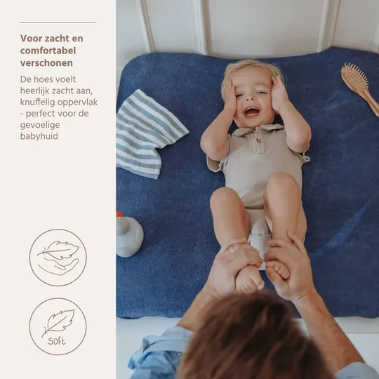 Meyco Aankleedkussenhoes - Badstof - Indigo - 75x85 cm - 2-pack