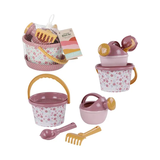 Little Dutch Strandset - Pink Flowers - 5-delig