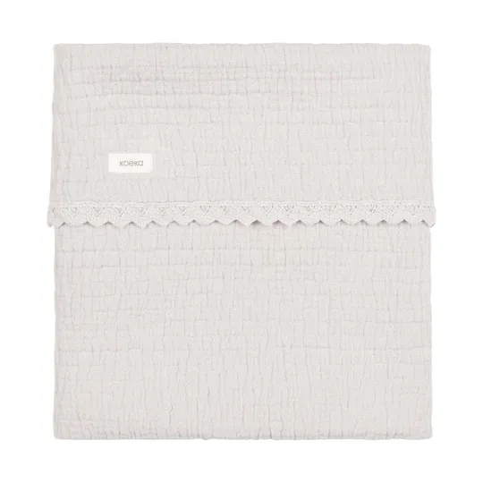 Koeka Elba Wiegdeken Lace - 75 x 100 cm - Stone 