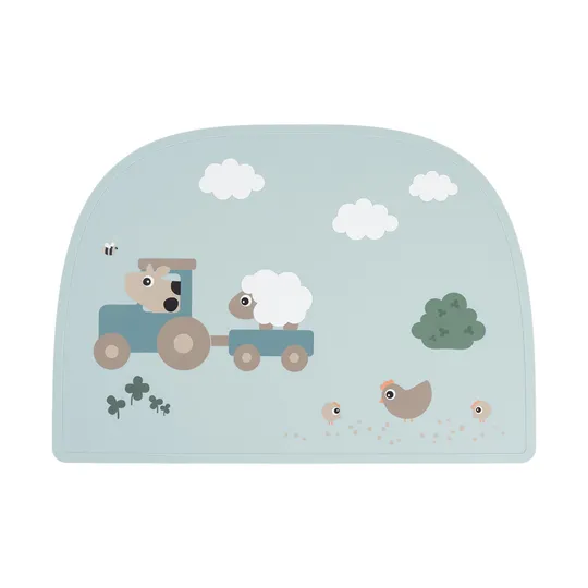 Done By Deer Tiny Farm Siliconen Placemat - Blue