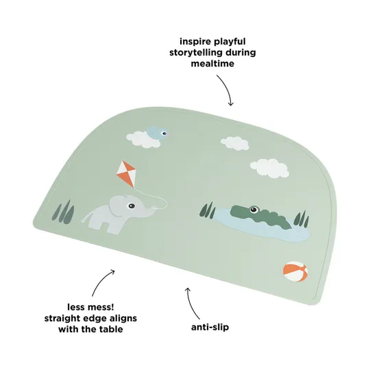 Done By Deer Playground Siliconen Placemat - Green
