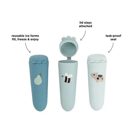 Done By Deer Dotti Siliconen IJsjesvormpjes - 3 stuks - Blue