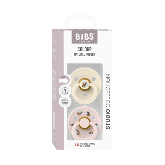 BIBS Studio Colour Schnuller - Bumblebee Ivory - Größe 2 - 2 Stück